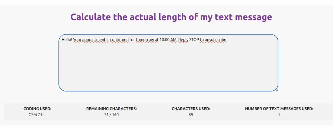 SMS Character Counter
